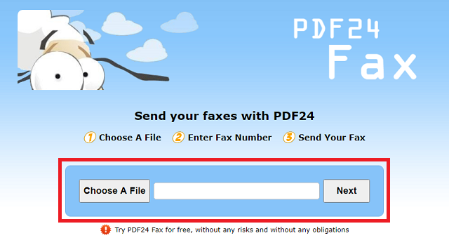 PDF24FAXの送信方法